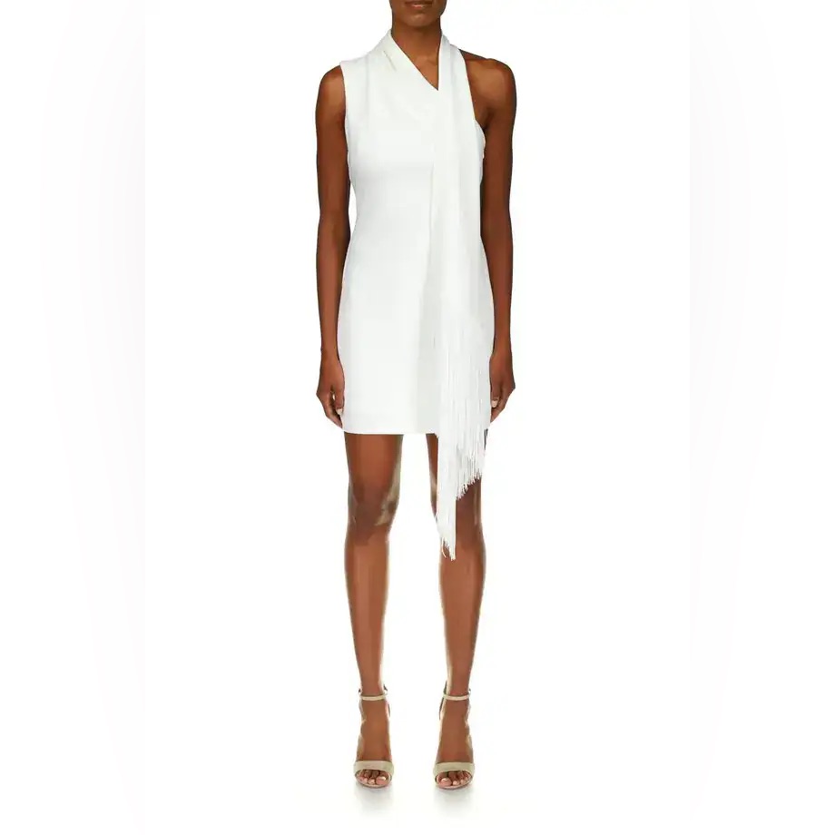 One33 Social One-Shoulder Drape White Dress 10 Party Gala Business Preppy